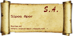 Sipos Apor névjegykártya